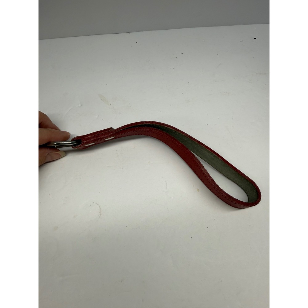 Heavy Duty Metal Chain Dog Leash Red Padded Leather Handle Swivel Bolt 41" chain - Picture 4 of 5
